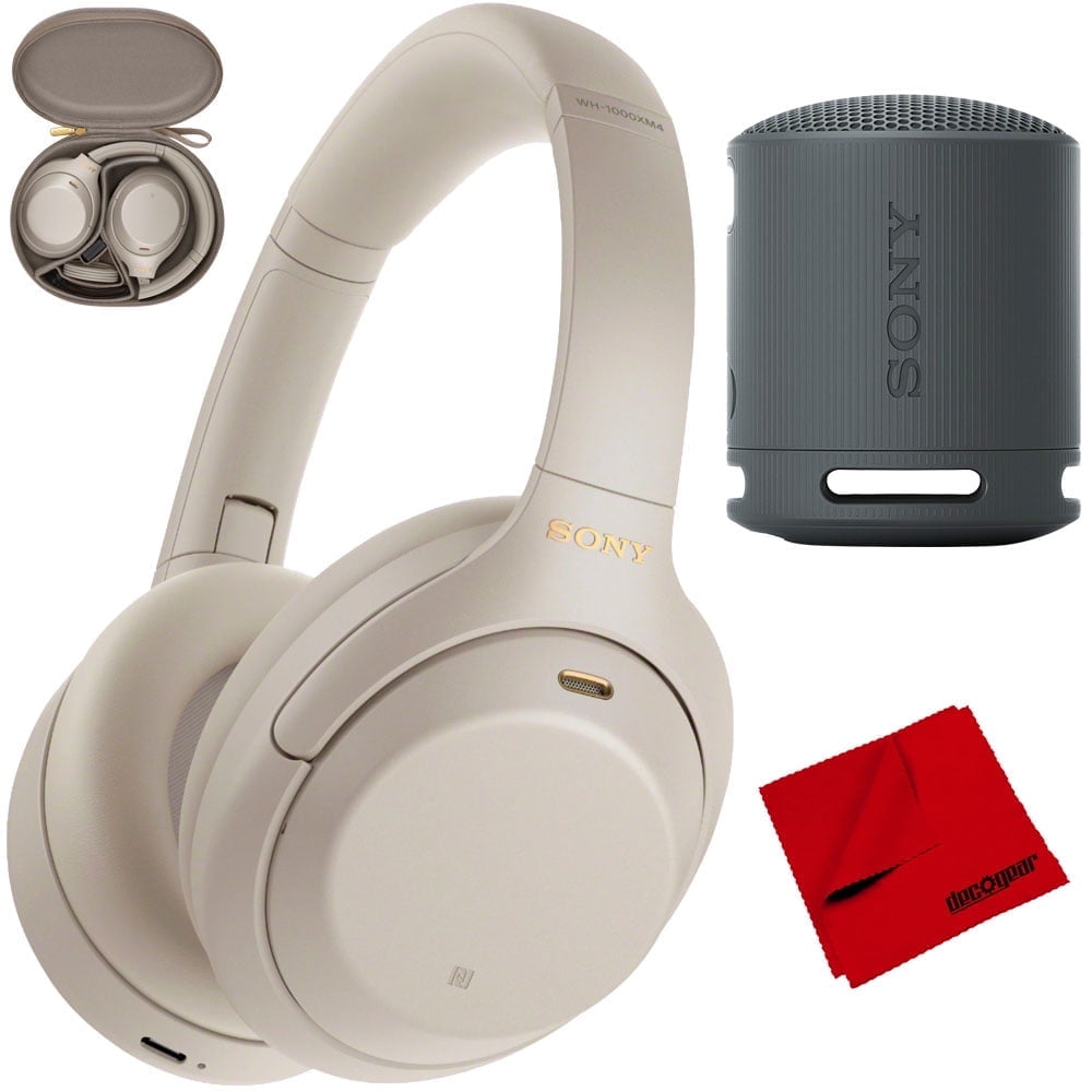 Sony WH1000XM4/S Premium NC Wireless Headphones (Silver) Bundle with XB100 Speaker