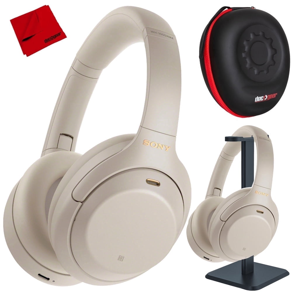 Sony WH1000XM4/S Noise Cancelling Over-Ear Headphones, Wired Mic