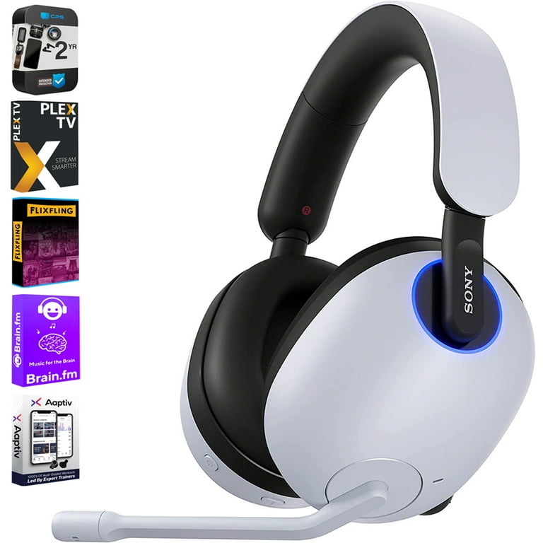Sony WHG900N/W INZONE H9 Wireless Noise Cancelling Gaming Headset, White  Bundle with 2 YR CPS Enhanced Protection Pack and Tech Smart USA Audio