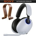 thumbnail image 1 of Sony WHG900N/W INZONE H9 Wireless Noise Cancelling Gaming Headset, White Bundle with Deco Gear Wood Headphone Display Stand Secure Tabletop Holder| Official Sony USA Partner, 1 of 10