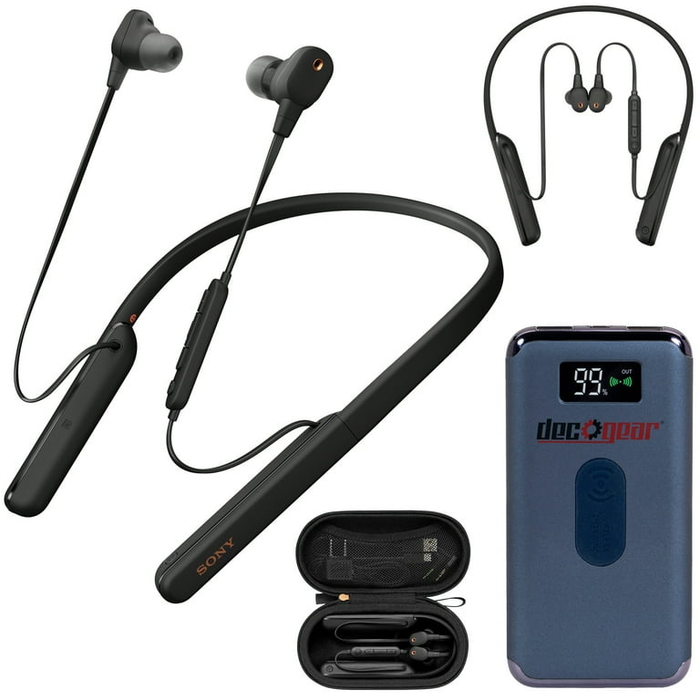 Sony WI-1000XM2/B Wireless In-Ear Headphones (Black) w/ Deco Gear Power  Bank Bundle