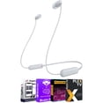 thumbnail image 1 of Sony WI-C100 Wireless In-Ear Headphones, White with Tech Smart USA Audio Entertainment Essentials Bundle, 1 of 10