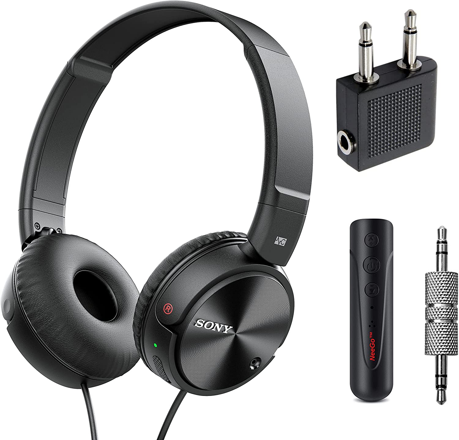 Sony Wired Noise Cancelling Stereo Headphones (Black) + Airline