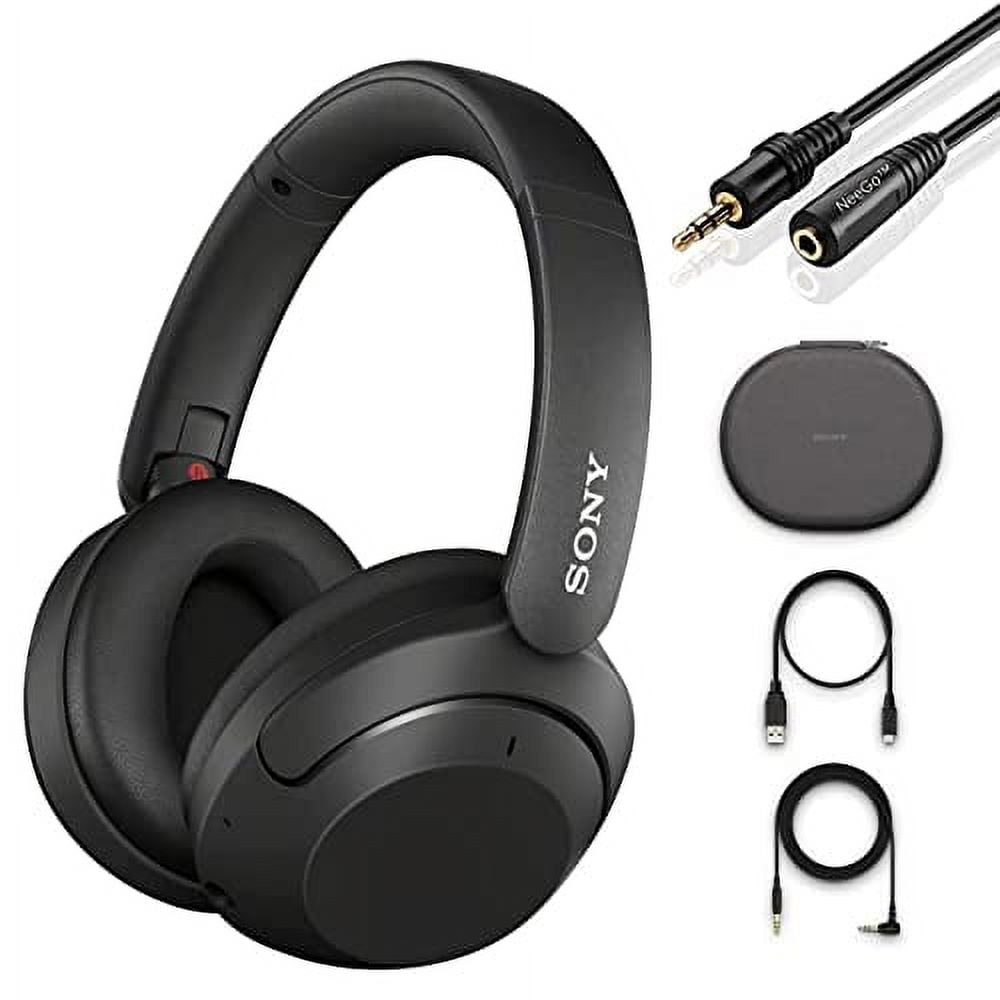 Microphone Bass Headphones NeeGo AUX Wireless with Extra WH-XB910N Cancelling Noise Sony Headset Over Bluetooth Ear with