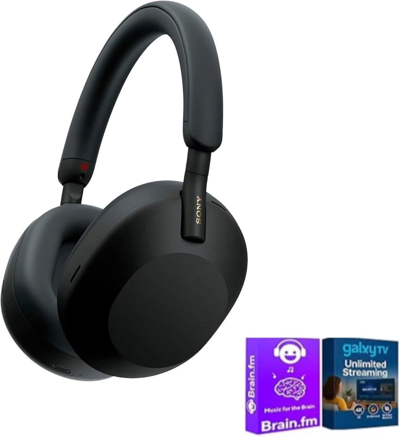 Sony Wireless Noise Canceling Over Ear Headphones Black Bluetooth Headphones Premium Audio Long Battery Life Built in Microphone with AudioTrends Bundle for Music Travel Entertainment