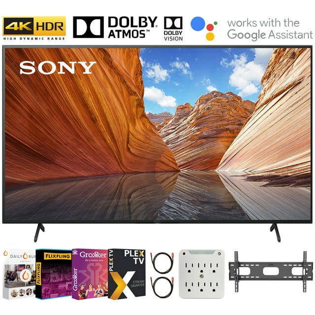 Sony X80J 65 Inch 4K Ultra HD LED Smart TV (2021) Bundle with Complete Mounting and Premiere Movies Streaming Kit for X80J Series (KD65X80J)
