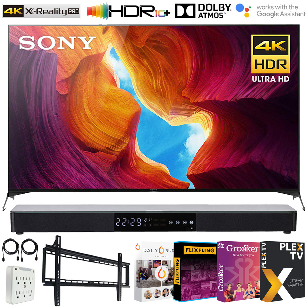 Sony XBR65X950H 65 inch X950H 4K Ultra HD Full Array LED Smart TV 2020 Model Bundle with Surround Sound 31" Soundbar 2.1 CH, Flat Wall Mount Kit, 6-Outlet Surge Adapter - image 1 of 11