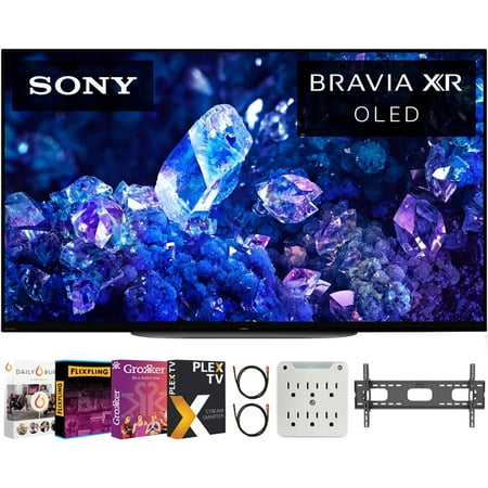 Sony XR48A90K Bravia XR A90K 48 inch 4K HDR OLED Smart TV 2022 Model Bundle with Premiere Movies Streaming + 37-100 Inch TV Wall Mount + 6-Outlet Surge Adapter + 2x 6FT 4K HDMI 2.0 Cable
