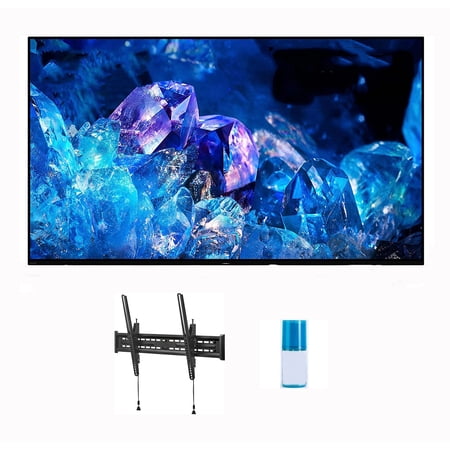 Sony XR55A80K 55" 4K Bravia XR OLED High Definition Resolution Smart TV with a Walts TV Large/Extra Large Tilt Mount for 43"-90" Compatible TV's and a Walts HDTV Screen Cleaner Kit (2022)