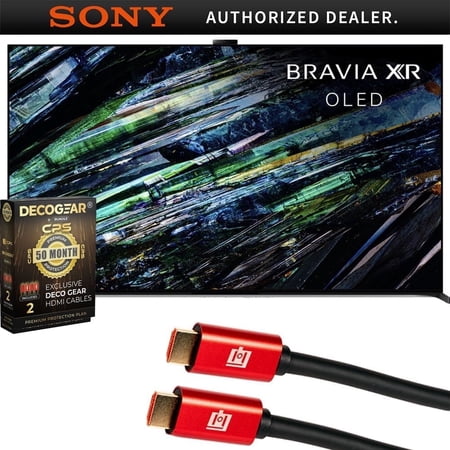 Sony XR55A95L BRAVIA XR A95L 55 inch QD-OLED 4K HDR Smart Google TV 2023 Bundle with Deco Gear 4K HDMI 2.0 Cable & CPS Exclusive 50 Month Protection Pack