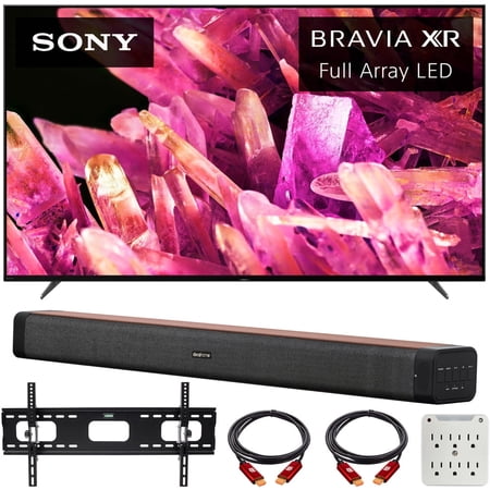 Sony XR55X90K Bravia XR 55" X90K 4K HDR Full Array LED Smart TV (2022 Model) Bundle with Deco Home 60W 2.0 Channel Soundbar, 37"-100"