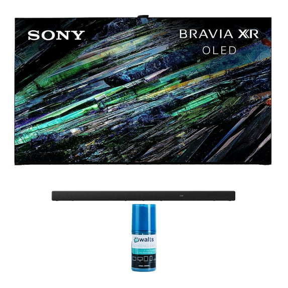 Sony XR65A95L 65 Inch QD-OLED 4K UHD Smart Google TV with AI Upscaling with a Sony HT-A5000 5.1.2 Channel Dolby Atmos Soundbar with Built-in Subwoofers and Walts HDTV Screen Cleaner Kit (2023)