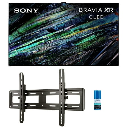 Sony XR65A95L 65 Inch QD-OLED 4K UHD Smart Google TV with AI Upscaling with a Sanus VMPL50A-B1 Tilting Wall Mount for 32 Inch-85 Inch Flat Screen TVs and Walts HDTV Screen Cleaner Kit (2023)