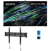 Sony XR65A95L 65 Inch QD-OLED 4K UHD Smart Google TV with AI Upscaling with a Walts TV FIXED-MOUNT-43-90 TV Mount for 43 Inch-90 Inch Compatible TV's and Walts HDTV Screen Cleaner Kit (2023)