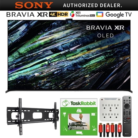 Sony XR65A95L BRAVIA XR A95L 65 inch QD-OLED 4K HDR Smart TV with Google TV (2023) Bundle with TaskRabbit Installation Services + Deco Gear Wall Mount + HDMI Cables + Surge Adapter