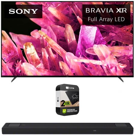 Sony XR65X90K Bravia XR 65 inch X90K 4K HDR Full Array LED Smart TV 2022 Model Bundle with Sony HT-A5000 450W 5.1.2ch Dolby Atmos Soundbar and Premium 2 YR CPS Enhanced Protection Pack