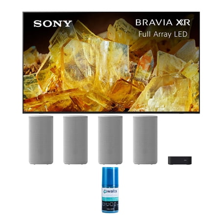 Sony XR75X90L 75 inch 4K BRAVIA XR Full Array LED Smart Google TV with a Sony HT-A9 4.0.4 Channel High Performance Home Theatre System and Walts HDTV Screen Cleaner Kit (2023)