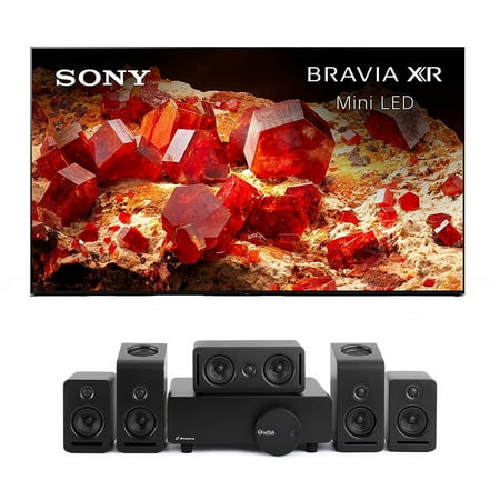 Sony XR75X93L 75" 4K Mini LED Smart Google TV with PS5 Features with a Platin MONACO-5-1-2-SOUNDSEND 5.1.2Ch Speakers with WiSA SoundSend (2023)