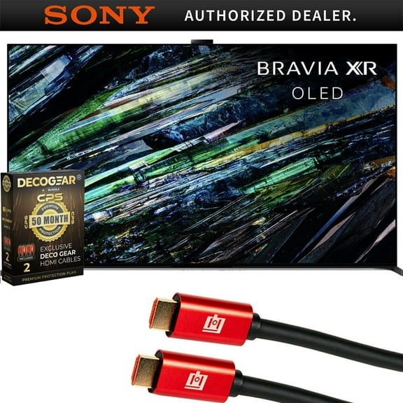 Sony XR77A95L QD-OLED 77 inch BRAVIA XR A95L Series 4K Ultra HD Smart Google TV with Dolby Vision HDR Bundle with Deco Gear 4K HDMI 2.0 Cable x2 & CPS Exclusive 50 Month Protection