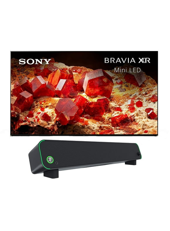 Sony XR85X93L 85 Inch 4K Mini LED Smart Google TV with PS5 Features with a Mackie CR-STEALTHBAR Desktop Soundbar with Bluetooth (2023)