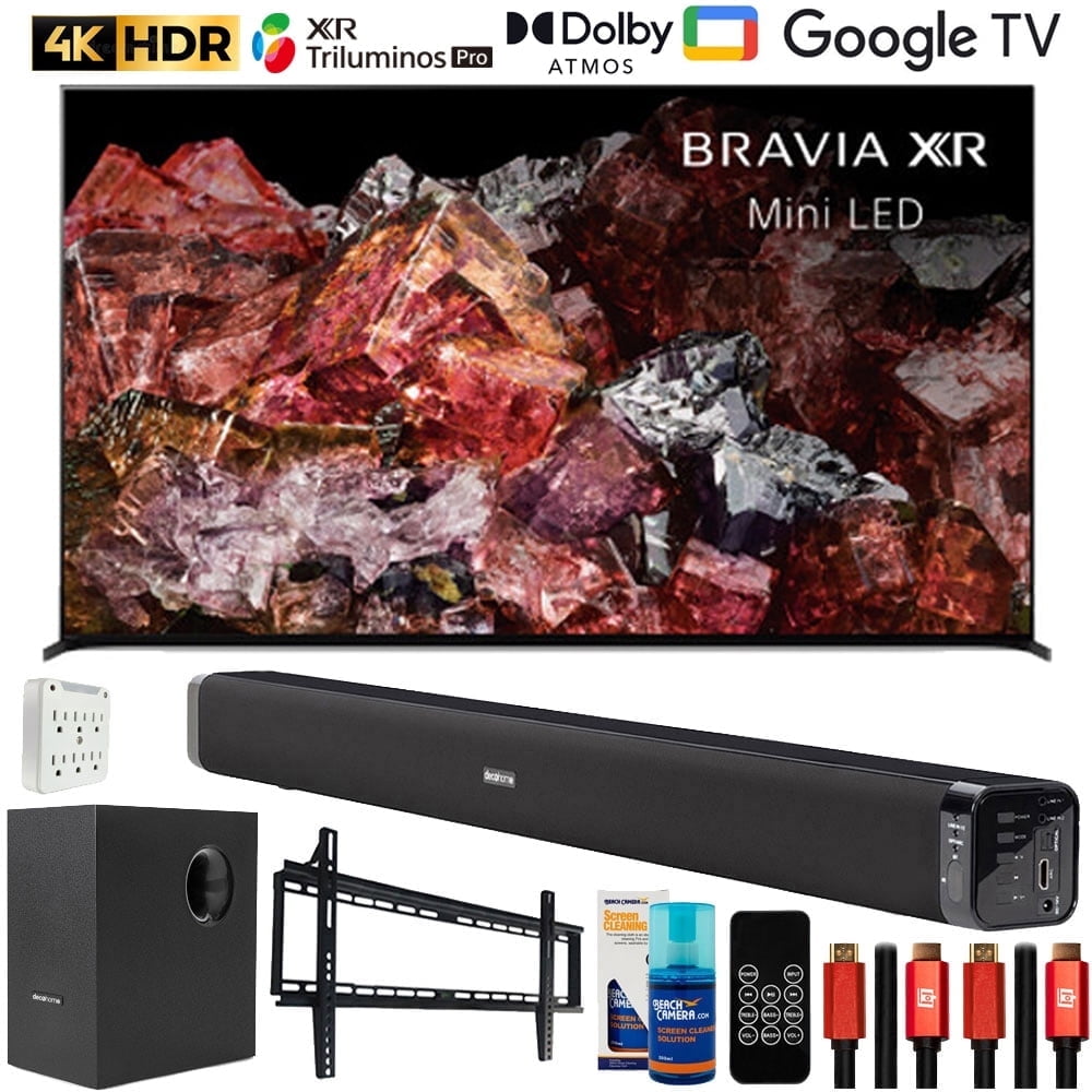 Sony XR85X95L BRAVIA XR 85 inch Class X95L Mini LED 4K HDR Google TV Bundle with Deco Gear Home Theater Soundbar with Subwoofer, Wall Mount Accessory Kit, 6FT 4K HDMI 2.0 Cables and More (2023 Model)