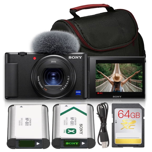 Sony ZV-1 Compact Camera (Black) | 20.1MP 1" Sensor, 4K Video, Flip Screen
