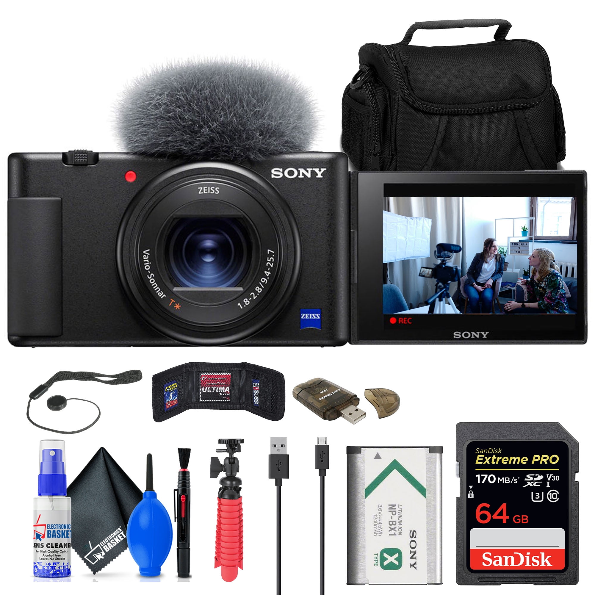 Amazon.com : Sony ZV-1 Digital Camera Black DCZV1/B, 64GB