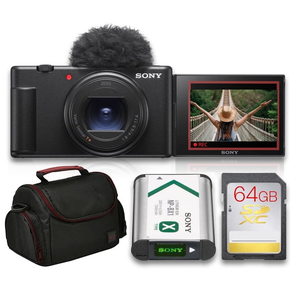 Sony ZV-1 II Digital Camera Black | 20.1MP 1" Sensor 4K Video 18-50mm Zoom Flip Screen
