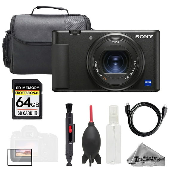 Sony ZV-1 II Digital Camera (Black) + 64GB + Bag+ Screen Protector- Basic Kit (International Version)