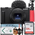 thumbnail image 1 of Sony ZV-1 II Digital Camera (Black) for Vloggers with SanDisk 128GB Memory Card + ZeeTech Accessory Bundle (International Version), 1 of 10