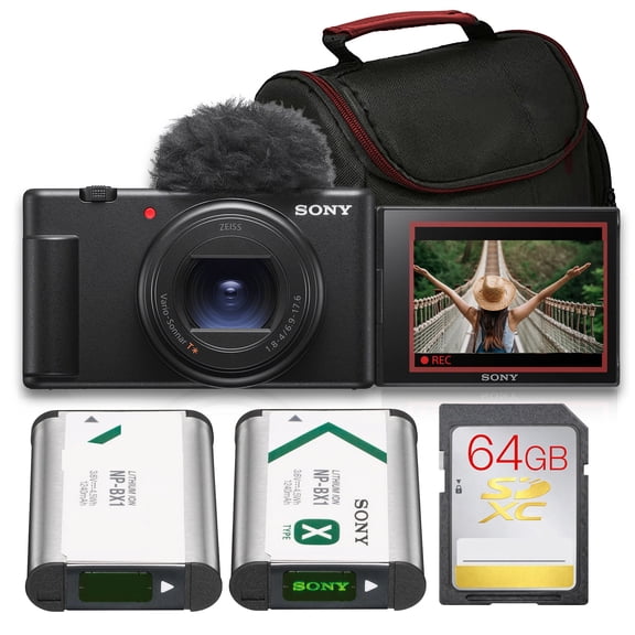 Sony ZV-1 II Digital Camera Bundle Black | 20.1MP 1" Sensor, 4K Video, 18-50mm Zoom, Fast AF