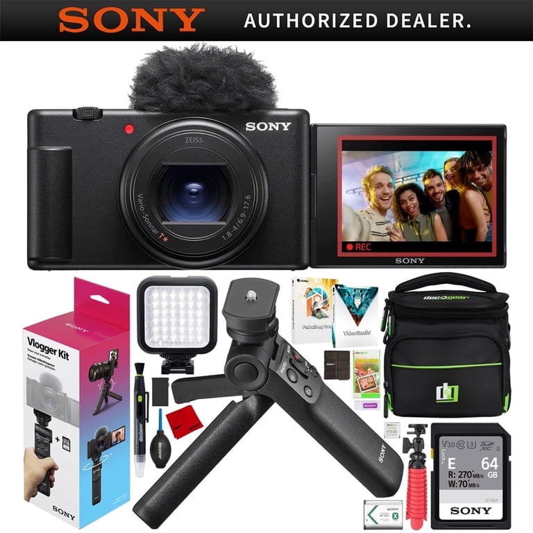 Sony ZV-1 II 4K Vlog Camera, 20.1MP, Black ZV-1M2/B Bundle with