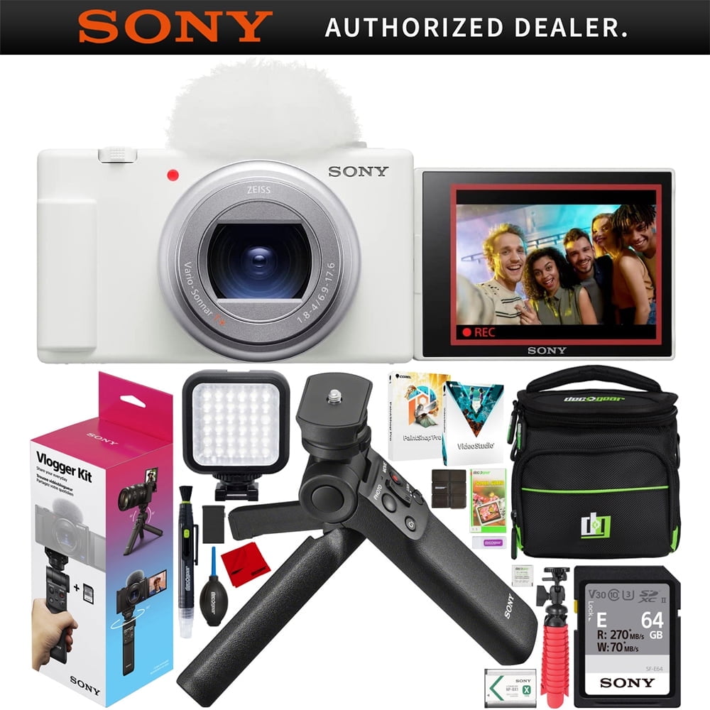 Sony ZV-1 II 4K Vlog Camera, 20.1MP, White, Bundle with