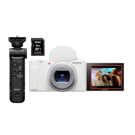 Sony ZV-1 II Vlog Camera for Content Creators and Vloggers (White) Bundle with Vlogger Accessory Kit (2 Items)
