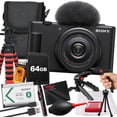 thumbnail image 1 of Sony ZV-1F/B 20.1 Megapixel Compact Camera Black Medium 64GB Kit (International Model), 1 of 7