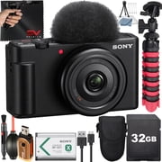 Sony ZV-1F Camera Black Vlogging with 32GB Memory Card + Case + Tripod + SV Premium Accessory Bundle International Version