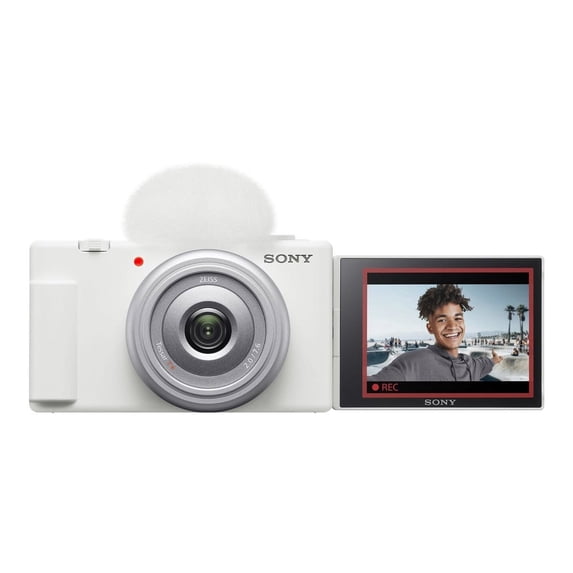 Sony ZV-1F - Digital camera - compact - 20.1 MP - 4K / 30 fps - ZEISS - Wi-Fi, Bluetooth - white