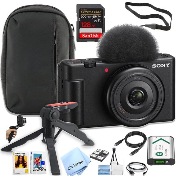 Sony ZV-1F Vlog Camera for Content Creators and Vloggers + 128GB Extreme SD Card and More-(International Model)
