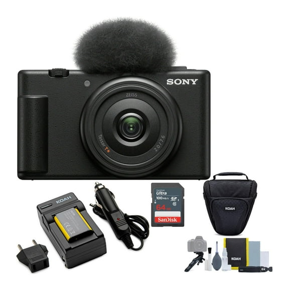 Sony ZV-1F Vlog Camera for Content Creators and Vloggers (Black) Bundle