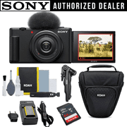 Sony ZV-1F Vlog Camera 4K Video 20.1MP for Content Creators and Vloggers, Black, ZV-1F/B Bundle with Koah Case, 64GB Memory Card, Battery and Charger- Official Sony USA Dealer