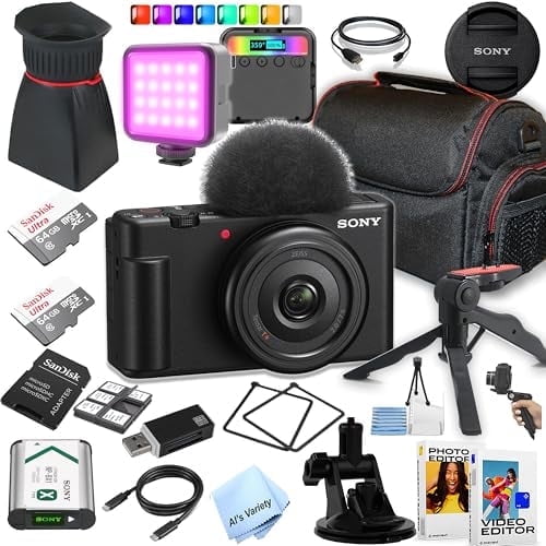 Sony ZV-1F Vlog Camera for Content Creators and Vloggers - Includes 2 x 64GB SD Cards and More-(International Model)