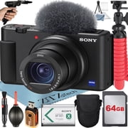 Sony ZV-1F Vlogging Camera Black with 64GB Memory Card + Tripod + ZeeTech Accessory Bundle International Version