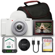 Sony ZV-1F Vlogging Camera White | 20.1MP 1 Sensor 4K Video 20mm Lens Flip Screen