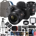 thumbnail image 1 of Sony ZV-E1 Full Frame Mirrorless Vlog Camera Body + FE 35mm F1.4 GM G Master Lens ILCZV-E1/B Black + SEL35F14GM Bundle with Deco Gear Backpack + Tripod + Extra Battery, LED and Kit Accessories, 1 of 9
