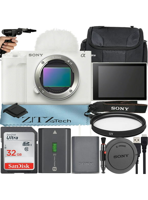 Sony ZV-E1 Mirrorless Camera White (Body Only) with SanDisk 32GB Card + Case + + UV Filter + ZeeTech Accessory Bundle