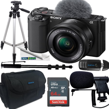 Deal-Expo Sony ZV-E10 Mirrorless Camera with 24.2MP APS-C Exmor CMOS Sensor, Black