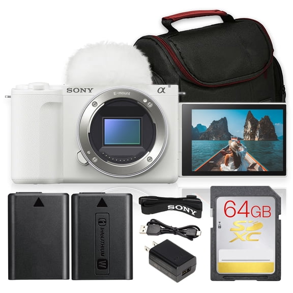 Sony ZV-E10 II 26MP Mirrorless Camera White | 4K Video, AI Focus, Flip Screen + Lens Kit