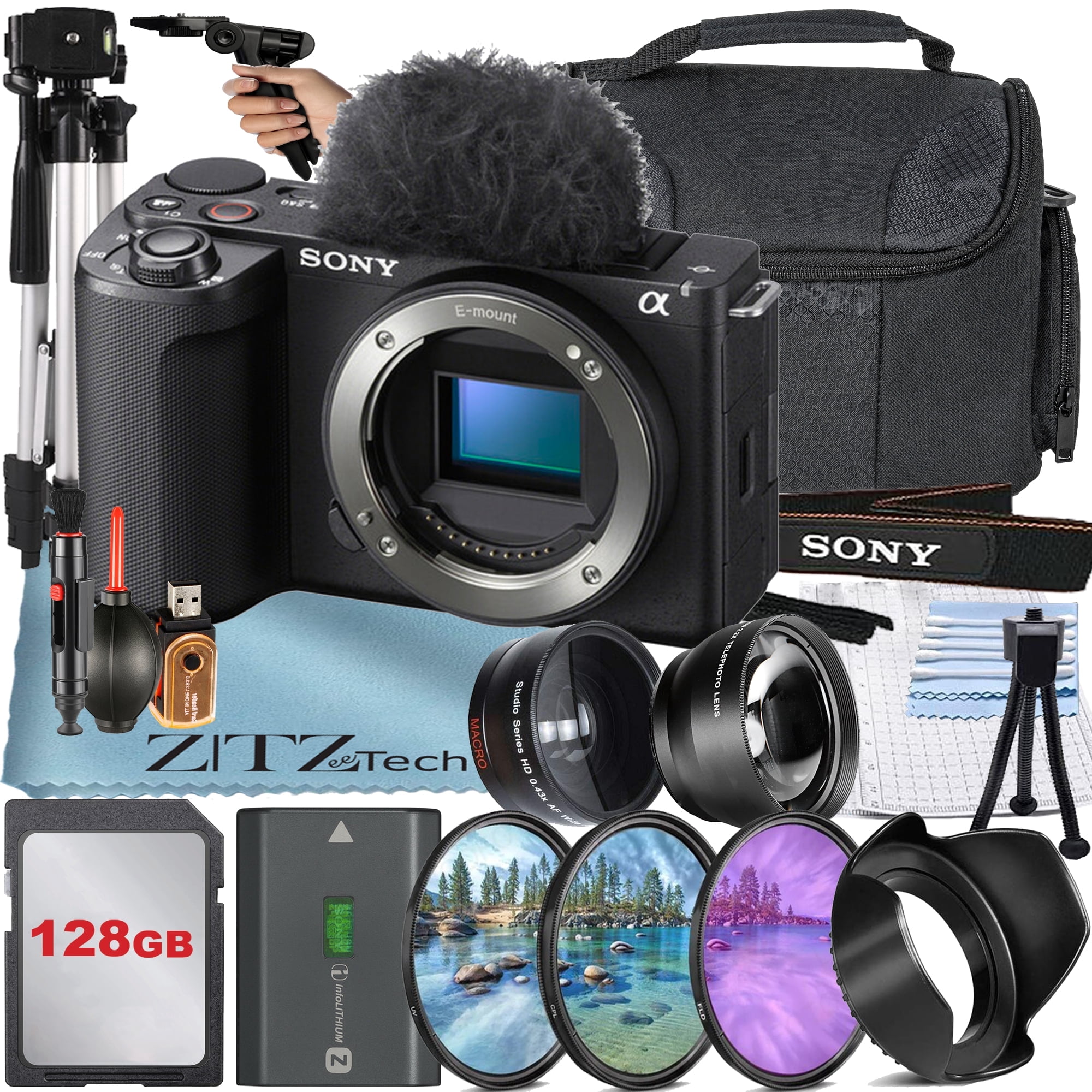Sony ZV-E10 II Mirrorless Camera , Black (Body Only) with 128GB