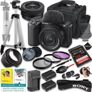 Sony ZV-E10 II Mirrorless Camera International Version w/ 16-50mm Lens + 128GB + Extra Battery + Case + Tripod 19-Pc Bundle