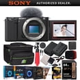 thumbnail image 1 of Sony ZV-E10 Mirrorless Alpha APS-C Interchangeable Lens Vlog Camera (Body, Black) ILCZV-E10/B Bundle w/ Deco Gear Photography Case + Extra Battery + Photo Video Kit | Official Sony USA Partner, 1 of 10